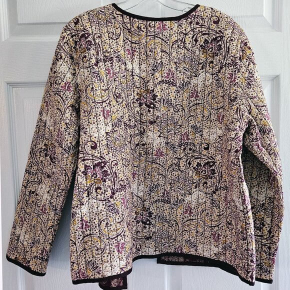 Pure Jill J Jill Jacket Women PL Paisley Reversible Quilted Almond Folklore Boho - Picture 3 of 7